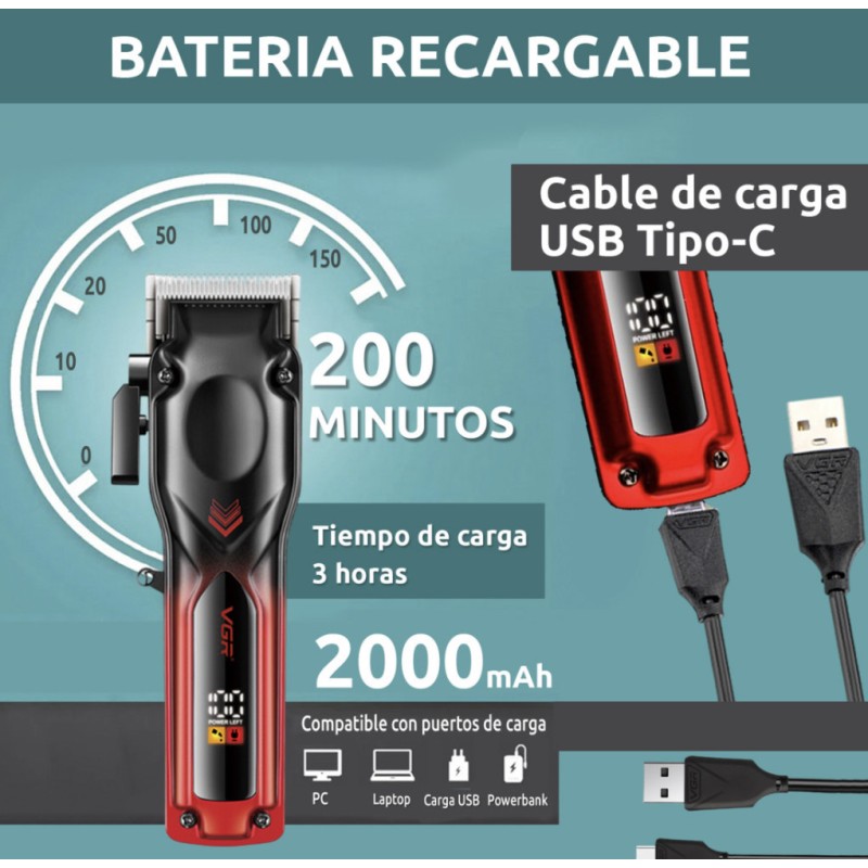 خرید VGR V-656 ماشین اصلاح حجم زن | موتور قدرتمند | صفحه نمایش دیجیتال