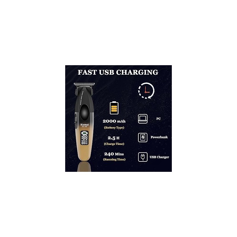 خرید ماشین اصلاح خط زن حرفه ای کیمی مدل KEMEI KM-1787 با تیغه روکش DLC