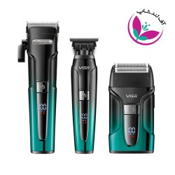 ماشین اصلاح موی سر و صورت وی جی ار مدل v-694 مجموعه 3 عددی