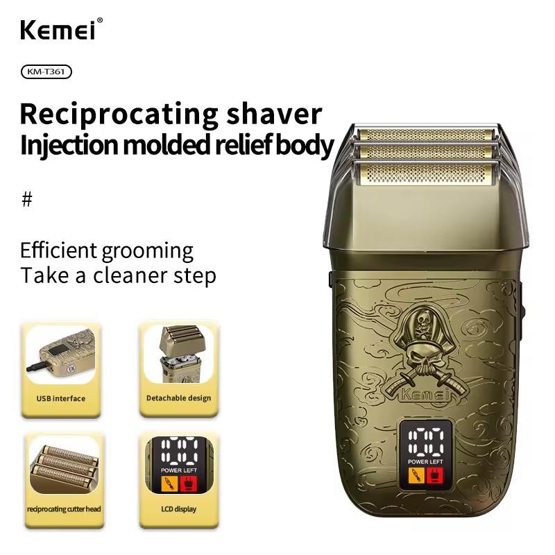خرید شیور شارژی کیمی مدل KEMEI KM-T361 | حرفه‌ای با تیغه استیل ضد زنگ