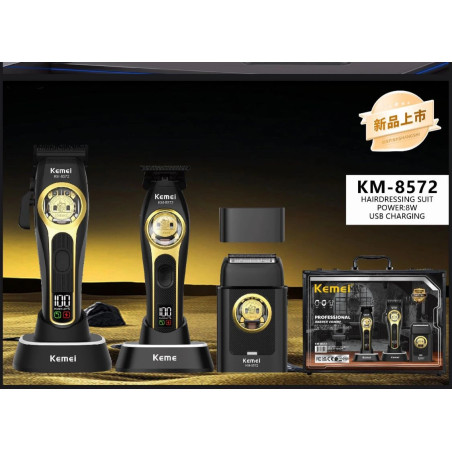 خرید ست فوق حرفه ای ماشین اصلاح کیمی KEMEI KM-8572 | موتور Maglev و تیغه DLC | گارانتی ۱ ساله خرید ست فوق حرفه ای ماشین اصلاح کیمی KEMEI KM-8572 | موتور Maglev و تیغه DLC | گارانتی ۱ ساله