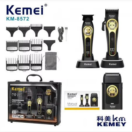 خرید ست فوق حرفه ای ماشین اصلاح کیمی KEMEI KM-8572 | موتور Maglev و تیغه DLC | گارانتی ۱ ساله خرید ست فوق حرفه ای ماشین اصلاح کیمی KEMEI KM-8572 | موتور Maglev و تیغه DLC | گارانتی ۱ ساله