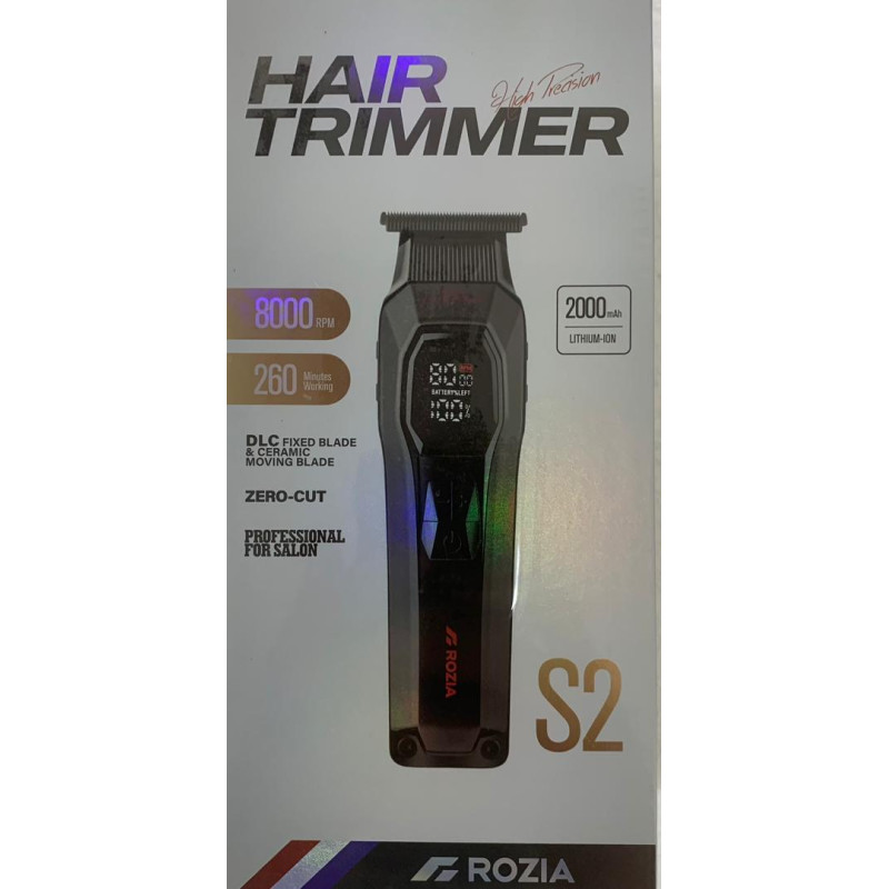 قیمت ماشین اصلاح خط‌زن و صفرزن روزیا ROZIA S2 | تیغه سرامیک DLC، موتور 8000 دور، باتری 2000mAh
