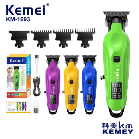 قیمت  ماشین اصلاح موی سر و صورت کیمی مدل KM-1693 با قابلیت تنظیم ۶ سرعته و نمایشگر دیجیتال