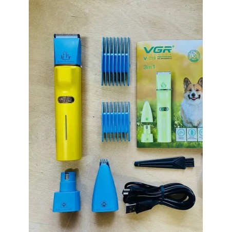قیمت ماشین اصلاح سه کاره موی حیوانات وی جی آر مدل V-219 | باتری 2000mAh، لیزر آرامشبخش، ۳ کله حرفهای قیمت ماشین اصلاح سه کاره موی حیوانات وی جی آر مدل V-219 | باتری 2000mAh، لیزر آرامشبخش، ۳ کله حرفهای
