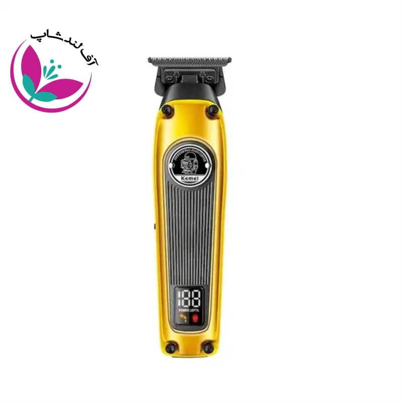 قیمت وخریدماشین اصلاح کیمی KM-1855، تیغه استیل ضد زنگ، باتری 2000 میلی‌آمپر، خط‌زن و صفرزن، صفحه نمایش دار