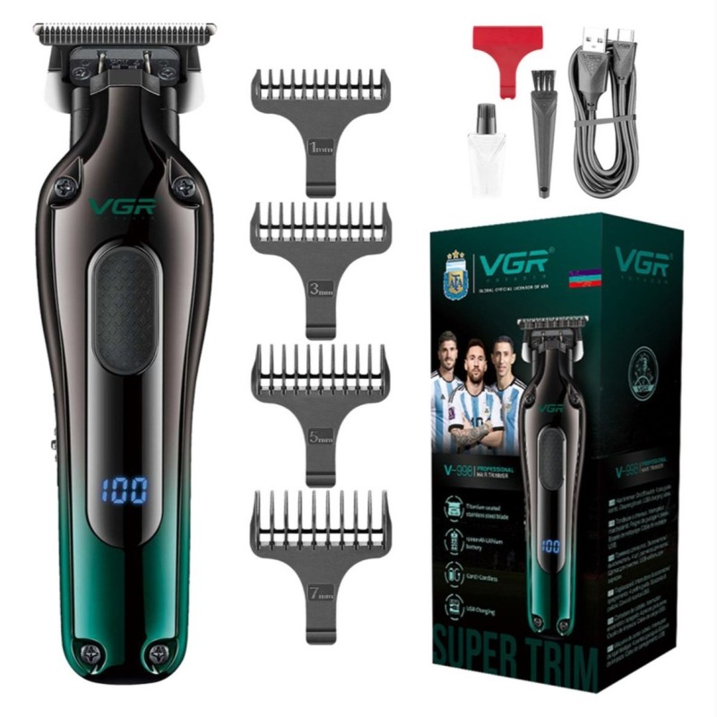 خرید خط‌زن و صفرزن حرفه‌ای VGR V-998 | تیغه تیتانیومی | باتری ۱۲۰۰mAh | صفحه‌نمایش