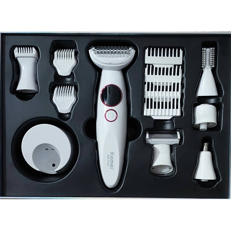 قیمت و خرید دستگاه اصلاح موی بانوان کیمی KM-7101 | ست کامل صورت و بدن