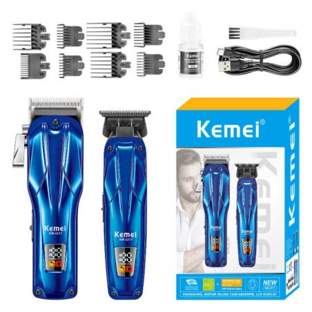 ست ماشین اصلاح موی سر و صورت کیمی مدل KM-2217 بسته 2 عددی