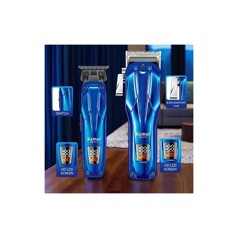 ست ماشین اصلاح موی سر و صورت کیمی مدل KM-2217 بسته 2 عددی