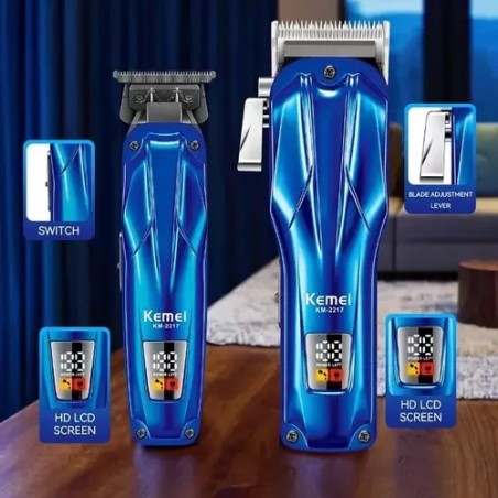 ست ماشین اصلاح موی سر و صورت کیمی مدل KM-2217 بسته 2 عددی