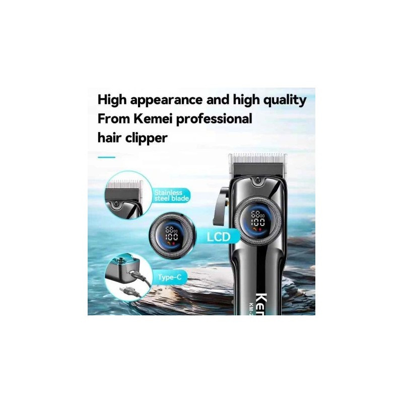 قیمت ماشین اصلاح حرفه‌ایKemei KM-2279-تیغه استیل ضدزنگ-باتری 2000mAh-طراحی ارگونومیک