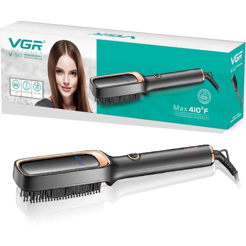 قیمت برس حرارتی برقی با دندانه سرامیکی VGR V-560| تنظیم دما ۲۵۰-۴۱۰°F | محافظت از مو
