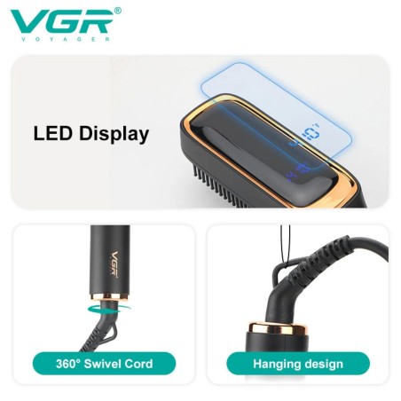 قیمت برس حرارتی برقی با دندانه سرامیکی VGR V-560| تنظیم دما ۲۵۰-۴۱۰°F | محافظت از مو