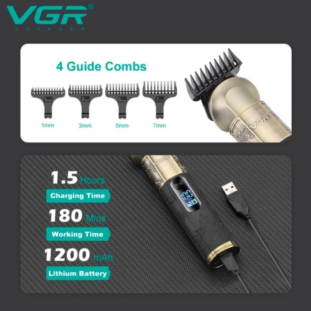 ماشین اصلاح خطزن و صفرزن VGR V-296 | تیغه استیل ضدزنگ | باتری 3 ساعته ماشین اصلاح خطزن و صفرزن VGR V-296 | تیغه استیل ضدزنگ | باتری 3 ساعته