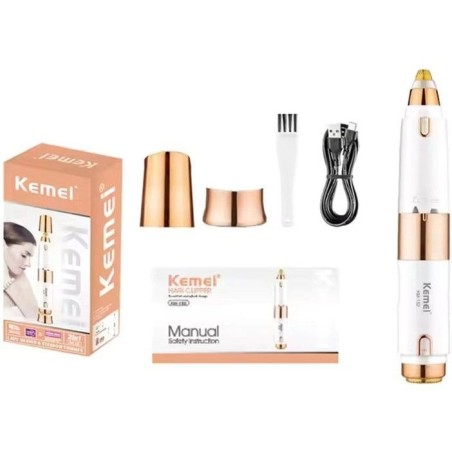 قیمت اپیلاتور ۲ کاره کیمی مدل KM-152 | شیور و اصلاح ابرو با تیغه استیل ضدزنگ، باتری ۱۸۰ دقیقهای و موتور ۸۰۰۰ دوری قیمت اپیلاتور ۲ کاره کیمی مدل KM-152 | شیور و اصلاح ابرو با تیغه استیل ضدزنگ، باتری ۱۸۰ دقیقهای و موتور ۸۰۰۰ دوری