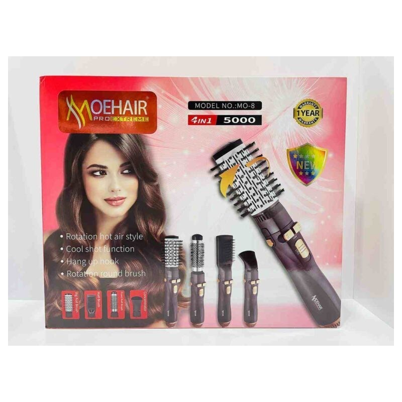 قیمت سشوار چرخشی موهیر MO8 | سشوار برس دار 4 کاره با فناوری یون و تنظیم دما