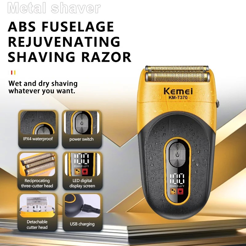 خرید ریش تراش شارژی و ضد آب کیمی KEMEI KM-T370