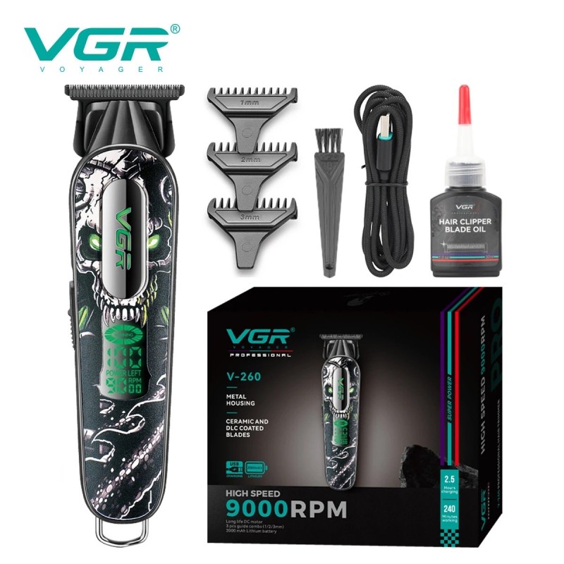 خرید ماشین اصلاح خط زن VGR V-260 | تیغه سرامیکی DLC | باتری 240 دقیقه ای